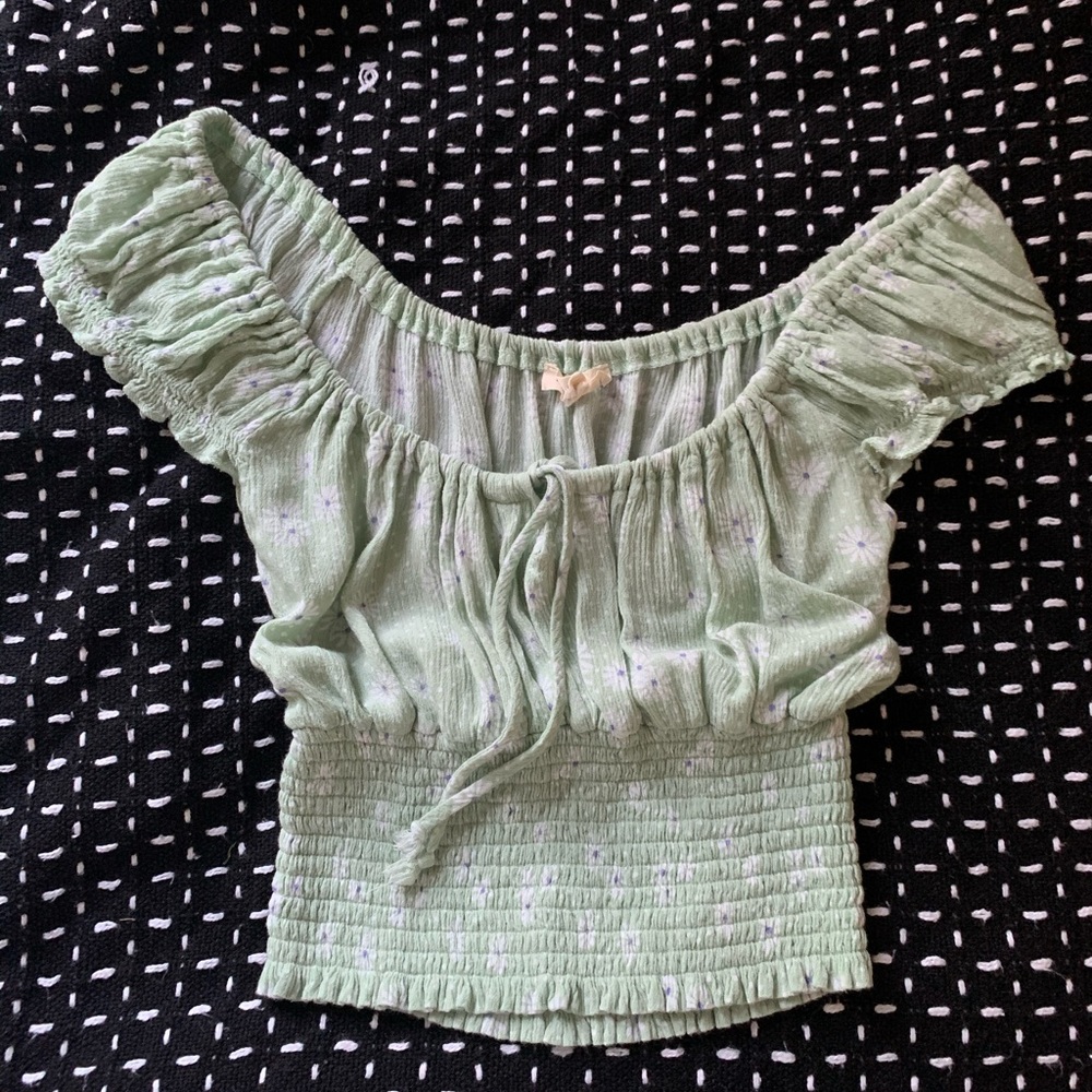 Pacsun smocked floral tie top